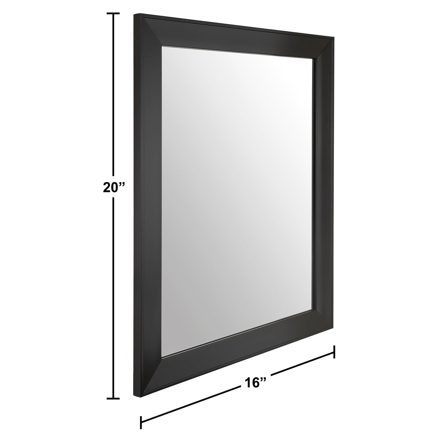 Ruomeng Rectangular Wall Mirror 16" x 20" Framed Mirror for Bathroom, Bedroom, Entryway, Living Room, Black