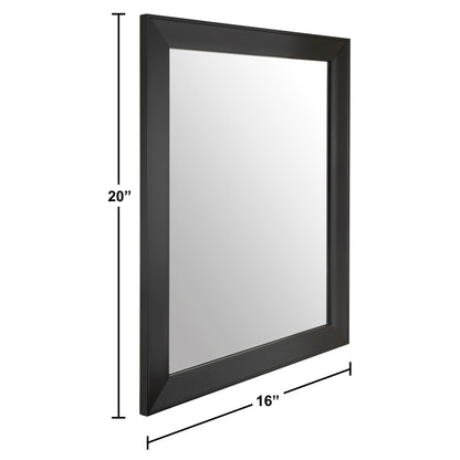Ruomeng Rectangular Wall Mirror 16" x 20" Framed Mirror for Bathroom, Bedroom, Entryway, Living Room, Black
