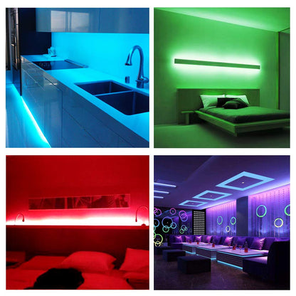 DAYBETTER LED Strip Lights 100ft RGB Lights Strip for Bedroom, Desk, Indoor Room Living Room Brithday Gifts Home Decor with Remote, 24V Power Supply