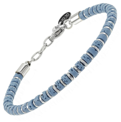 10:10 Beaded Bracelet for Men and Women – Natural Lava Gemstone Bracelet and Stainless Steel – Adjustable, Durable and Elegant – Made in Italy (Turquoise)