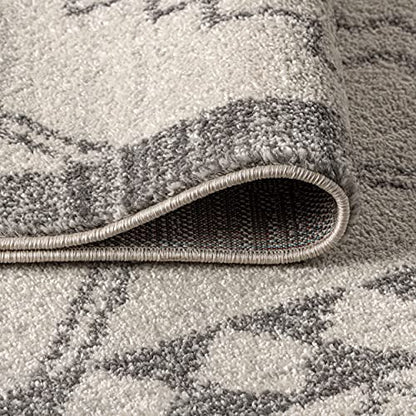 JONATHAN Y Amir Moroccan Beni Souk Cream/Gray Indoor Area Rug, 8x10, Bohemian, Scandinavian, Easy-Cleaning for Living Room, Bedroom, Kitchen, Pet Friendly, Non-Shedding (MOH200B-8)