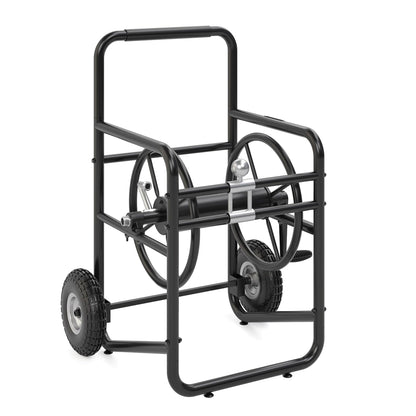 Suncast 200' Pro Hose Reel Cart with Flat-Free Rubber Tires, Outdoor Weather-Resistant Steel Garden Hose Reel Cart, 200' of 5/8" Hose Capacity, Made in the USA