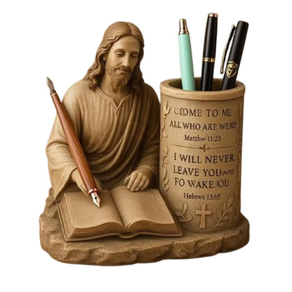 jklhkmhj Jesus Pen Holder With Bible Verse,Jesus Inspirational Religious Bible Verse Pen Holder Thoughtful Christian Gifts for All Perfect for Office School Home and Stationery Essentials
