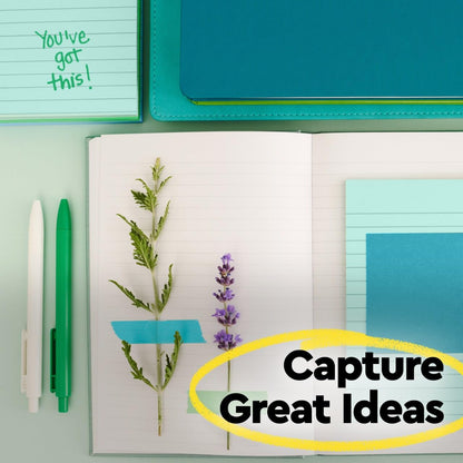 Post-it Super Sticky 100% Recycled Pop-up Notes, Oasis Collection, 3 in. x 3 in., 70 Sheets, 18 Pads, School Supplies and Office Products