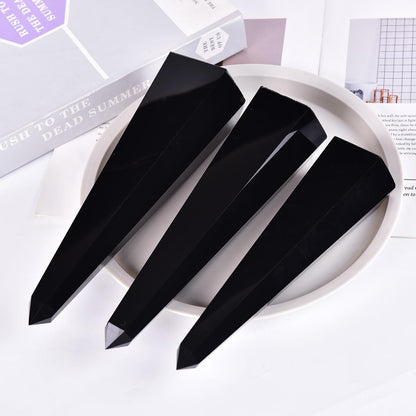 SMOHEAL Black Obsidian Large Crystal Tower Natural Healing Crystal Point Wand Obelisk for Reiki Meditation Crystal Grid Decoration 1-1.5 LBS