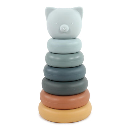 Hudson Baby Silicone Stacking Toy, Bear, One Size