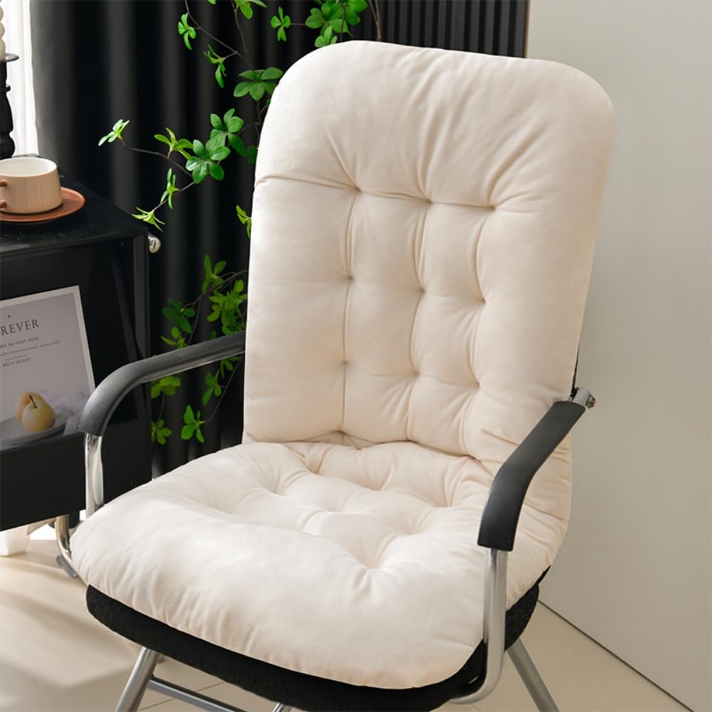 UNWAAT Rocking Chair Cushions High Back Patio Cushion Non-Slip Bottom Tufted Seat Pads with Ties Office Chair Pads Seat Cushion