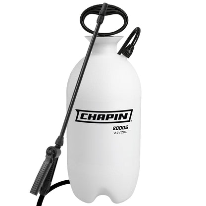 Chapin 20005 Pump Sprayer, 2‑Gallon, Lawn & Garden, Translucent Poly Tank, Funnel‑Top, SureSpray, Adjustable Cone Nozzle & 34" Hose for Fertilizer, Weed & Pest Application