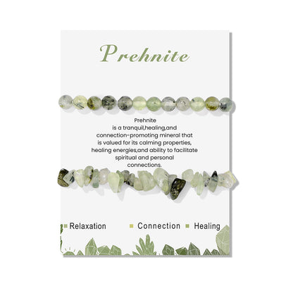 2Pcs Prehnite Bracelet for Women 6mm Handmade Adjustable Prehnite Beaded Bracelet Natural Stone Gemstone Bracelets Prehnite Crystal Bracelet Healing Crystal Bracelet Prehnite Jewelry for Women Men
