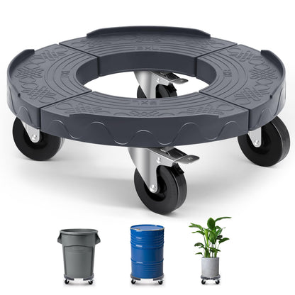Nefish Upgraded 15-19 Inch Trash Can Dolly Wheels, Adjustable Round Barrel Dollies Wheels, Heavy Duty Drum Dollies 480lbs Tire Dollys, Multi Functional Garbage Can Dollyes Cart Trash Cans Roller Base