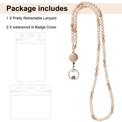 Retractable Lanyard for Badges & Keys, No Need to Take Off Badge Holder, Adjustable ID Card Holder with Breakaway Clasp for Teachers, Nurses, Office, Event Staff (Cute Designs)