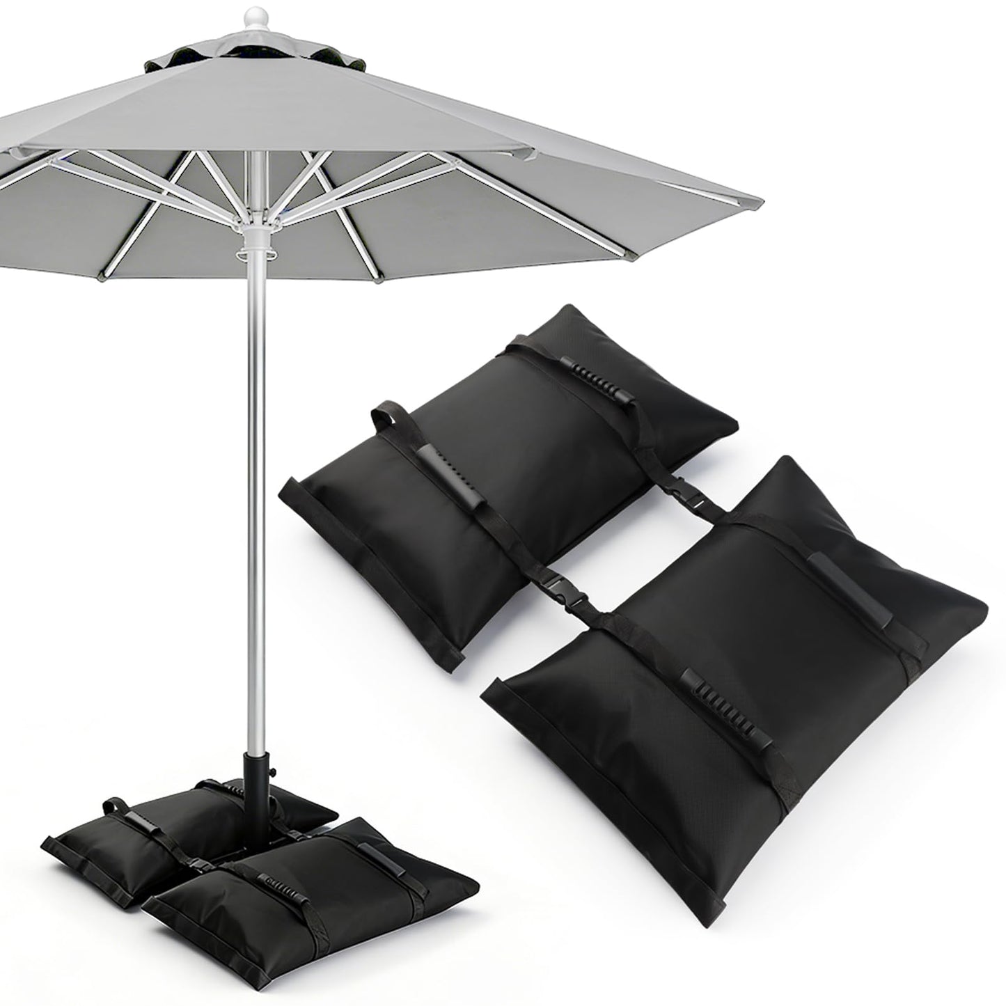 Arivlune 50LBS Umbrella Base Weights Sandbags, Sand Bags for Weight to Hold Down Umbrella Base, Fillable Heavy Duty Weights Sandbag for Outdoor Furniture Backyard Umbrellas(Without Sand)
