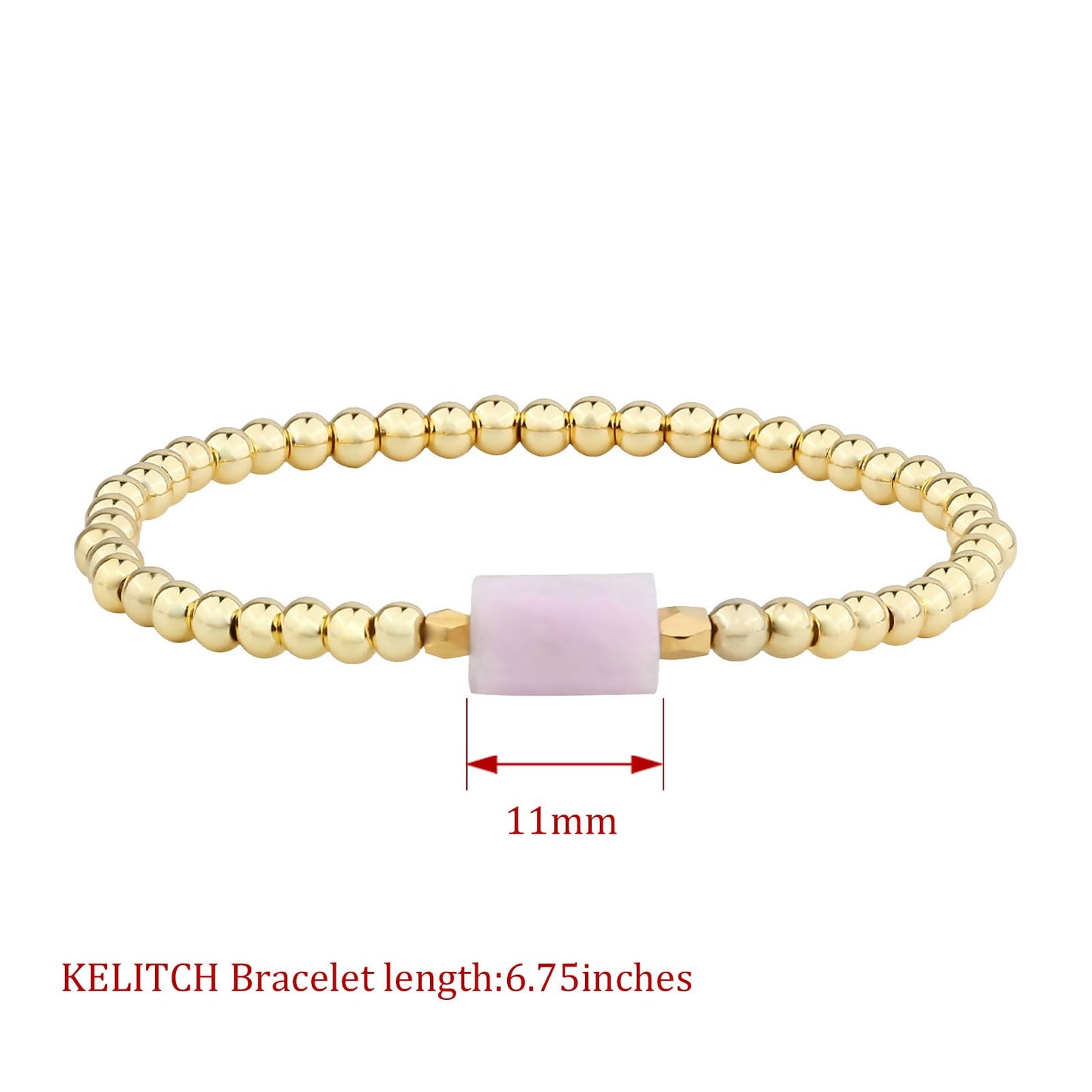 KELITCH Women Silver Stretch Bracelets Turquoise Beaded Bracelet Agate Crystal Cuff Bracelets
