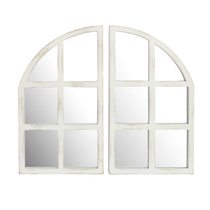 FLORA Farmhouse Mirror, Arch Window Wall Mirror for Kitchen Bedroom Living Room Wall Decor, Set of 2