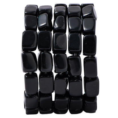 Natural Large Black Onyx Agate Cube Stone Beads 8x11mm 38cm/str Loose Semi Gemstone Stone Square Beads for Making Bracelets Necklace