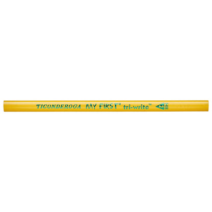 Ticonderoga My First Tri-Write Pencils without Eraser, Primary Size Wood-Cased #2 HB Soft, Yellow (13084) (Pack of 6, 216 Count Total)