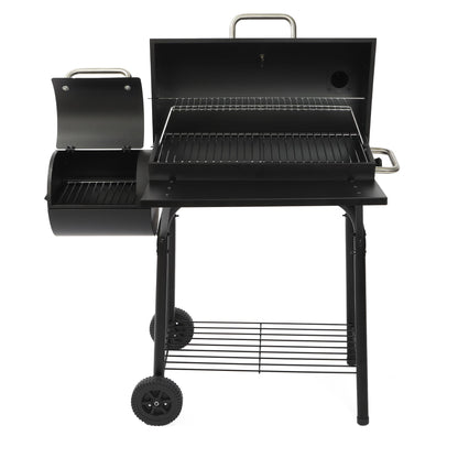 SUNLIFER Charcoal Grill Offset Smoker: Charcoal Barbecue Grills with Spacious Cooking Area | Barrel BBQ Grill and Smokers Combo for Outdoor Patio Backyard Camping and Parties