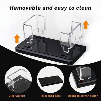 LIANHELILAI 2Pack Acrylic Business Card Holder Black Enlarged Holds 120 Cards for Office/Exhibition/Restaurant Desk/Counter Display Name Card Organizer Stand