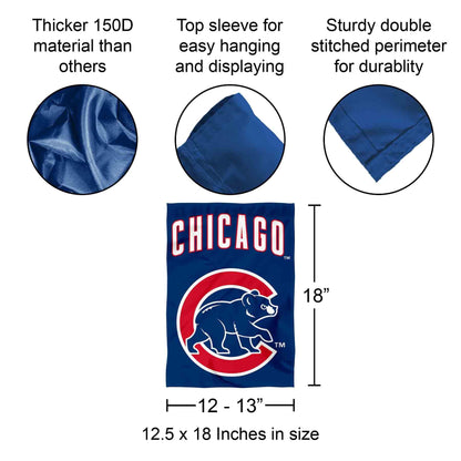 Chicago Baseball Team Walking Bear Double Sided Garden Flag