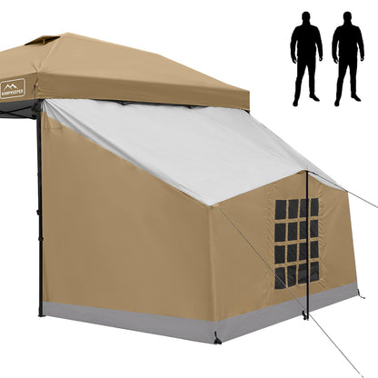 KAMPKEEPER 2 Person Canopy Side Tent, Camping Tent for 10x10 Canopies, Easy Up Cube Tents Gazebo Room with Mesh Window for Camping, Storage, Events(Canopy Not Included)