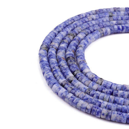 BEADIA Natural Blue Sodalite Spacer Beads Caps Loose Semi Gemstone for Beading Jewelry Making 6mmx3mm 38cm