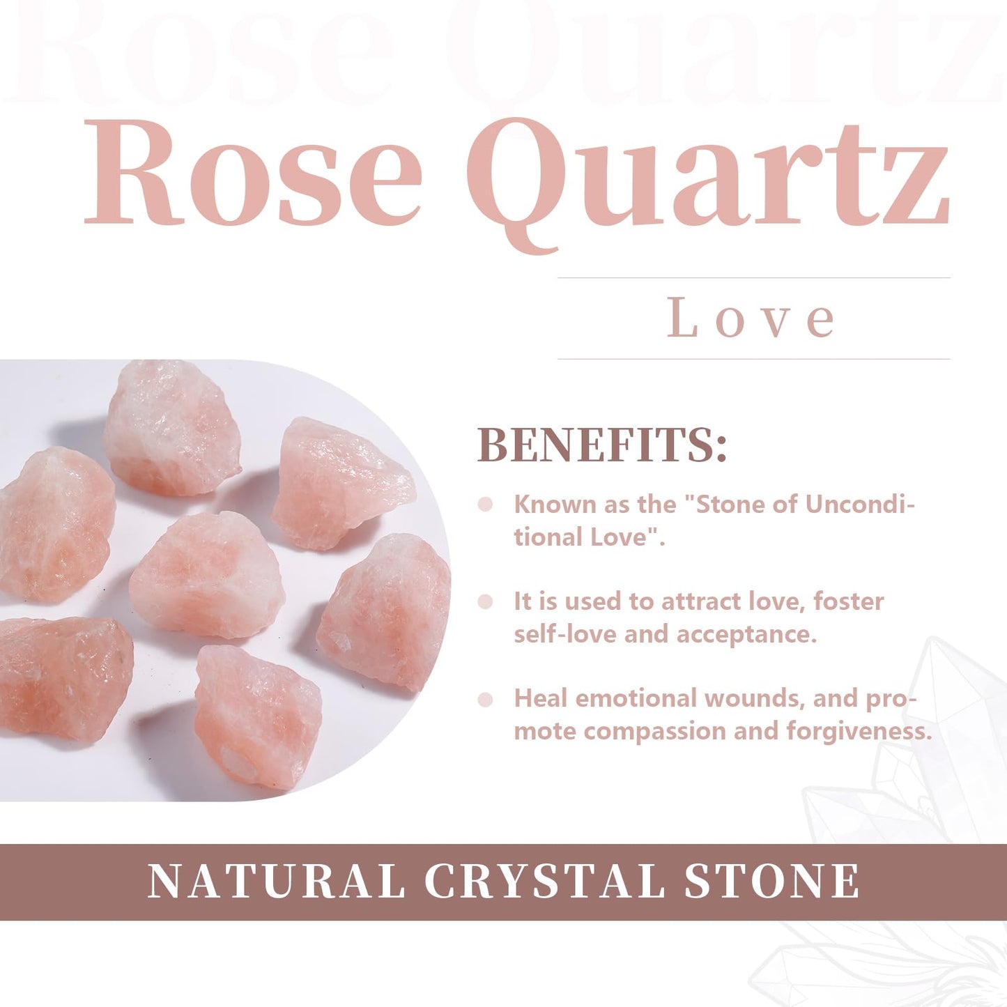 rockcloud Pack of 2 Rose Quartz Crystal Thumb Worry Stone for Anxiety, Healing Crystal Pocket Palm Stone, Heart Shape