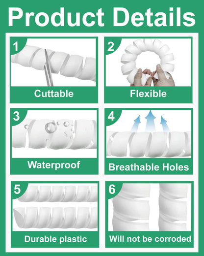 8 Pcs Tree Trunk Protector - Two Sizes Spiral Tree Guard with Free Cut-Resistant Gloves, Plastic Tree Bark Protector for Saplings/Fruit Trees, Anti-Deer/Squirrel/Animal Tree Protection for Garden Yard