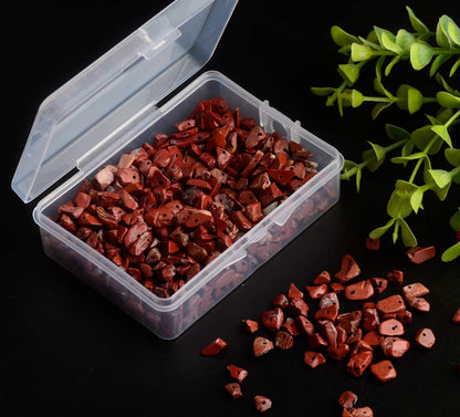 Natural Chip Stone Beads Red Jasper 5-8mm About 400 Pieces Irregular Gemstones Healing Crystal Loose Rocks Bead Hole Drilled DIY for Bracelet Jewelry Making Crafting (5-8mm, Red Jasper)