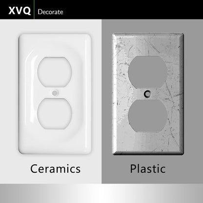 XVQ Ceramic Switch Plates Outlet Covers Switch Plate Cover White (Single Toggle)