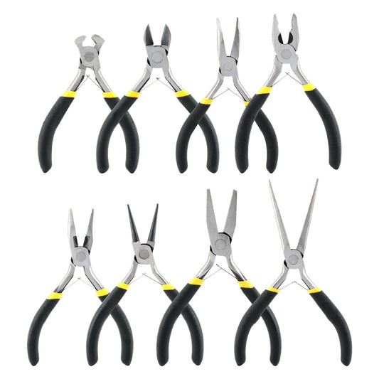 Loyanger Mini Pliers Set, 8pcs Long Nose Pliers with Comfort Grip Handles for Making Crafts, Electronic Repairing & Jewelry, Multi Purpose Jewelry Making Tools, DIY Nippers Repair Tool Kit