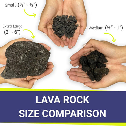 American Fire Products | Medium Lava Rock, 1/2" - 1" | Use in Fireplace, Fire Pit or Bowl | Outdoor & Indoor Volcanic Rock for Natural Gas or Propane Fires | Decorative Landscaping | 10 lb Bag