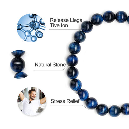 M MOOHAM Unique Gifts for Men Bracelets - Lava Rock Tiger Eye Bracelets Men Who Want Nothing Birthday Gifts for Boyfriend Teen Boys