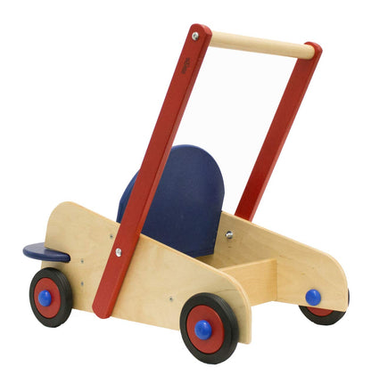 HABA Walker Wagon - Wooden Baby Push Walker, Sit to Stand Walker for Baby Learning to Walk, Push Toys for Toddlers 1-3 with Seat & Storage, 10 Months+