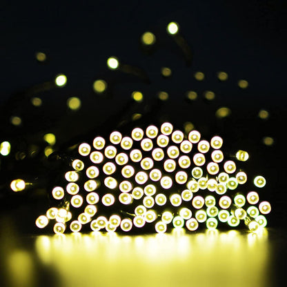 Solar String Lights 2 Pack, Outdoor Light Total 400 LED 144FT Solar Christmas Lights, 8 Modes Solar Lights Oudoor Waterproof for Tree Patio Yard Garden Christmas Parties Decoration (Warm White)