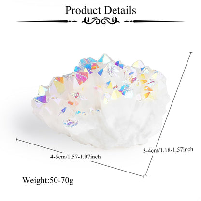 ZHIYUXI Angel Aura Quartz Cluster Angelite Crystal Cluster Geode Pretty Rock Gemstones Natural Raw Stone Energy Balance Reiki Wicca Room Decor 1Pc 50-70g