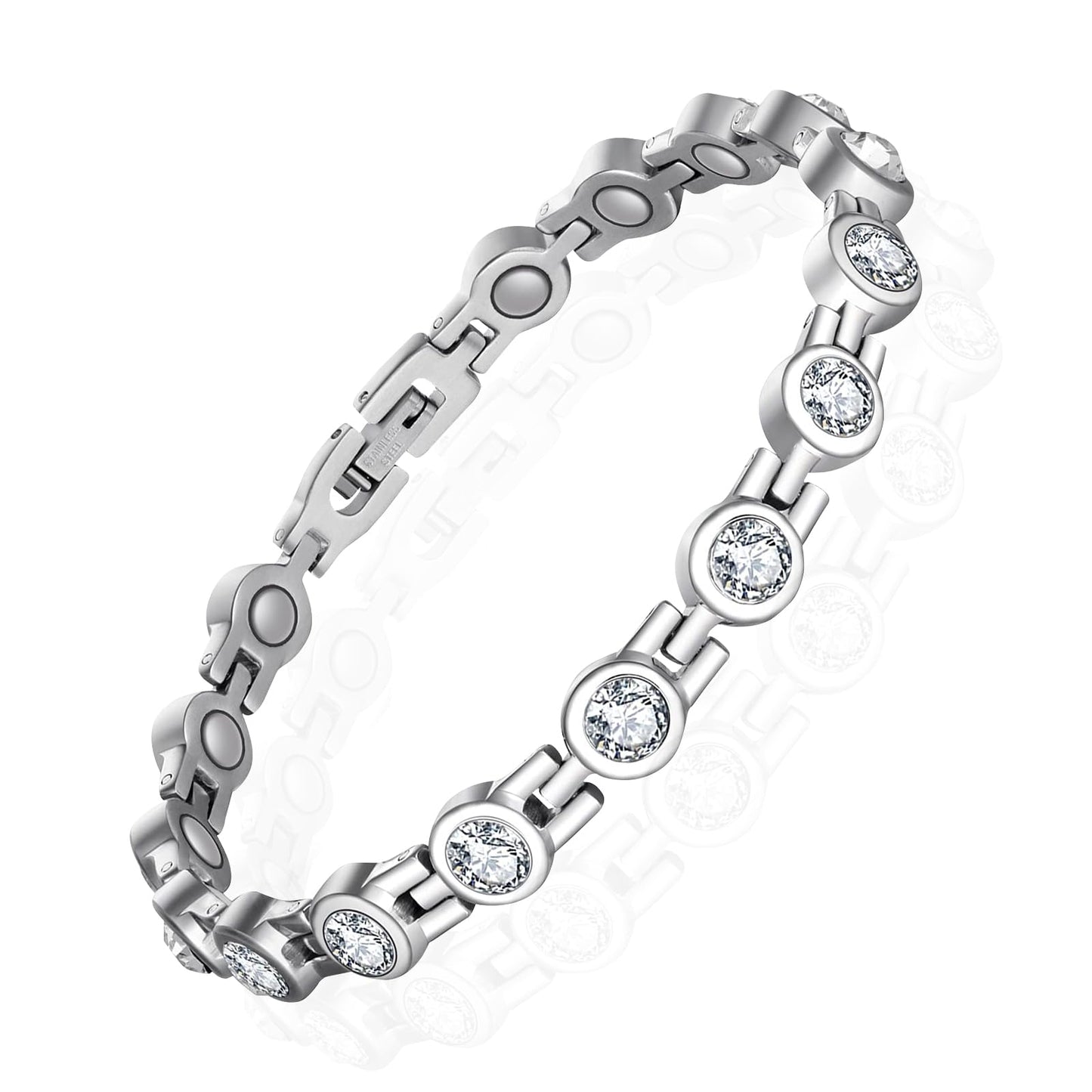 UtenoTureH Magnetic Bracelets for Women, Titanium Steel Magnetic Bracelets with Neodymium Magnets & Sparkling Crystals Jewelry Gifts