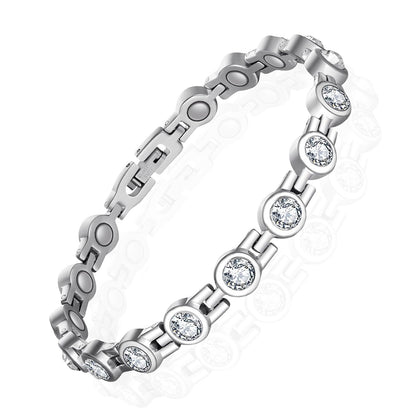 UtenoTureH Magnetic Bracelets for Women, Titanium Steel Magnetic Bracelets with Neodymium Magnets & Sparkling Crystals Jewelry Gifts