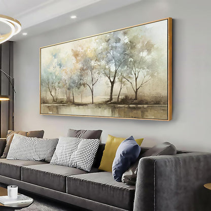 Abstract Wall Art Artwork Retro Trees Pictures Decor Canvas Painting Large Size Framed Ready to Hang Living Room Bedroom and Office Wall Decor 31x70 Inch