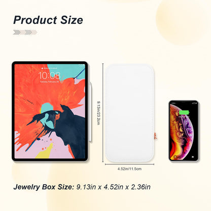 V-LAFUY Jewelry Box Small Jewelry Boxes, PU Leather Portable Travel Jewelry Case, Large Capacity for Rings Earrings Necklaces Bracelets Watch, White C