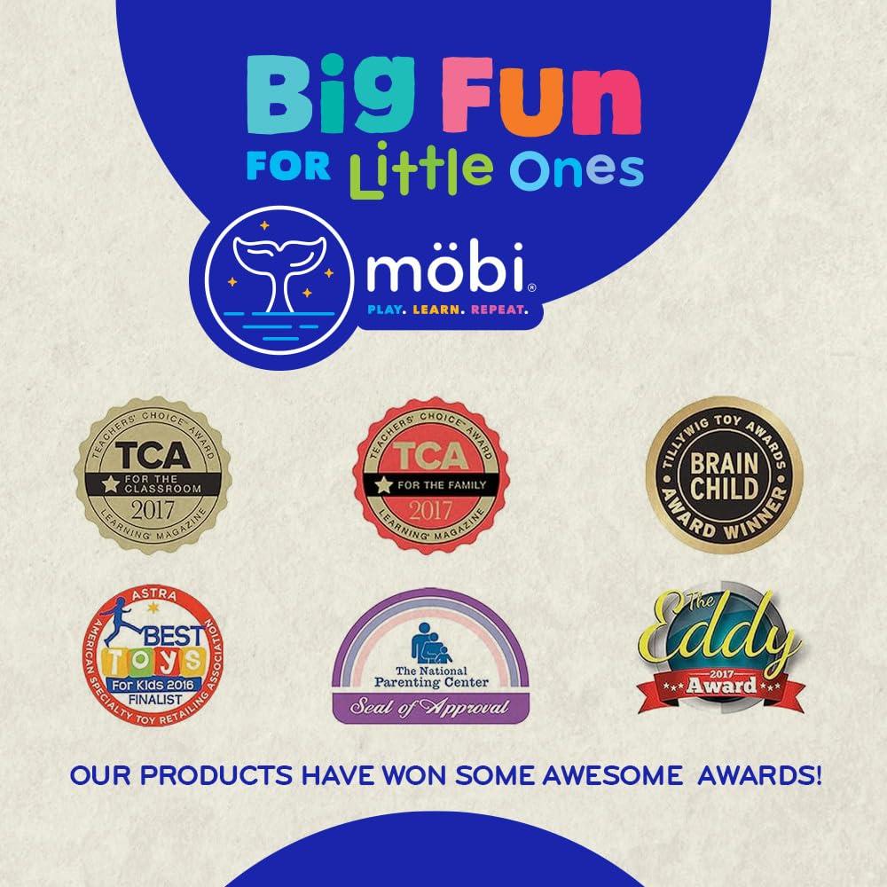 Mobi Wigloo Activity Toy - Sensory Activities for Toddlers and Kids, Teething Toy Made with Food Grade Silicone, BPA and Phthalate Free - Babies 6-12 Months and Up, Pack of 1