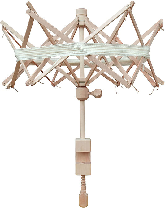 AnNafi® Premium Knitter Yarn Swift 24" (One Size Fits All) Umbrella Wooden Yarn Ball Winder