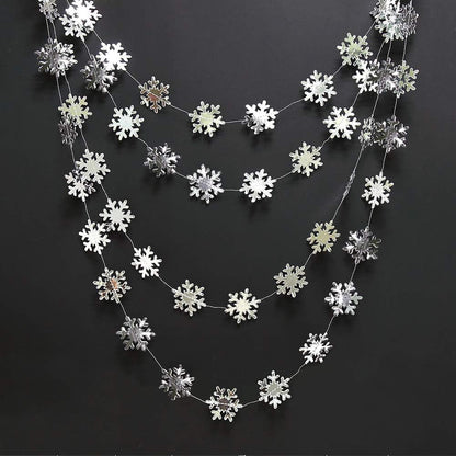 Cheerland Clearance Winter Wonderland Silver Snowflakes Decorations Hanging Christmas Garland for Onederland New Year Office Dorm Hanukkah Holiday Bridal Shower Winter Ceiling Decor Xmas Backdrop