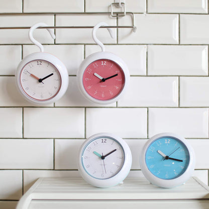Mooas Silent Waterproof 3-in-1 Clock - Bathroom & Shower Use, Non-Ticking Battery Operated, Hanging & Indoor Outdoor, Kitchen & Bathroom Clock (Mint)