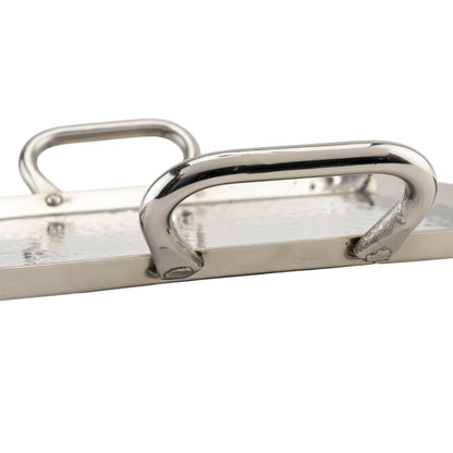 G.E.T. SSTPD-1612-MP Heavy-Duty Metal Serving/Ottoman Tray with Handles, 16" x 12", Mirror Polished Steel