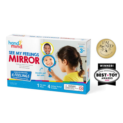 hand2mind See My Feelings Mirror, Play Therapy Toys, Mindfulness for Kids, Emotional Regulation Activities, Social Learning Supplies, Calm Down Corner Set, Set of 4