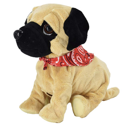 WEofferwhatYOUwant Pug Daddy - Interactive Plush Robot Dog Toy for Toddlers - Touch & Sound Activated, 8 Realistic Tricks - Barking, Crawling, High Five - Educational & Safe for Kids 18+ Months