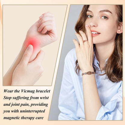 Vicmag Copper Magnetic Bracelet for Women 99.9% Solid Pure Copper Strong Magnets Jewelry Gift Adjustable Length