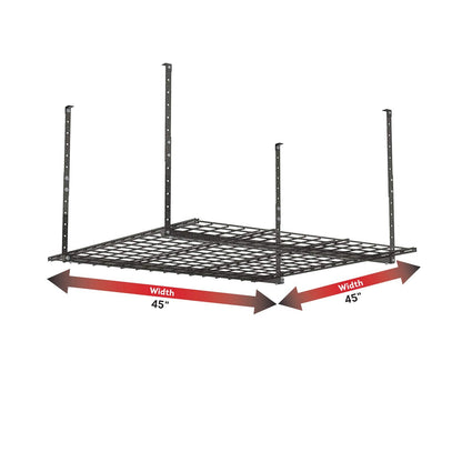 Hyloft Overhead Steel Garage Storage System, Ceiling Rack, 45-Inch x 45-Inch, 00625, Hammertone