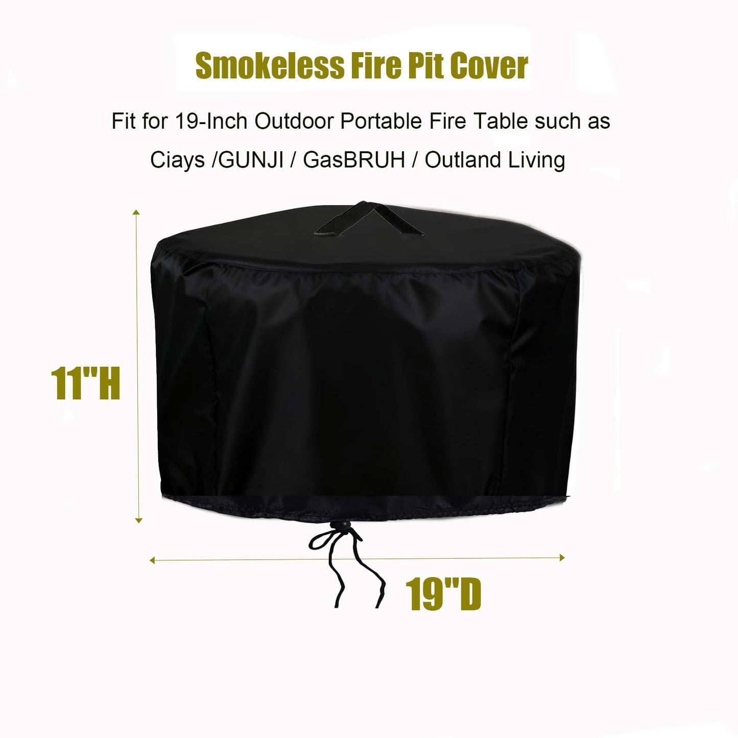 Aidetech Propane Fire Pit Covers 19-inch for Outland Living Portable Propane Fire Pit, Waterproof Firebowl Covers Outdoor Firepit Cover-19" D x 11" H