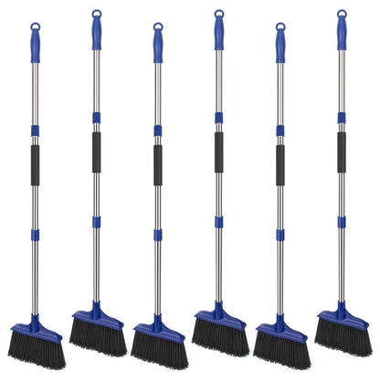 KeFanta 6 Pack Heavy Duty Broom Indoor/Outdoor Commercial Brooms Angle Broom 53 inches for Courtyard Garage Restaurant Lobby Patio Shop Home Kitchen Office Floor